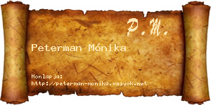 Peterman Mónika névjegykártya
